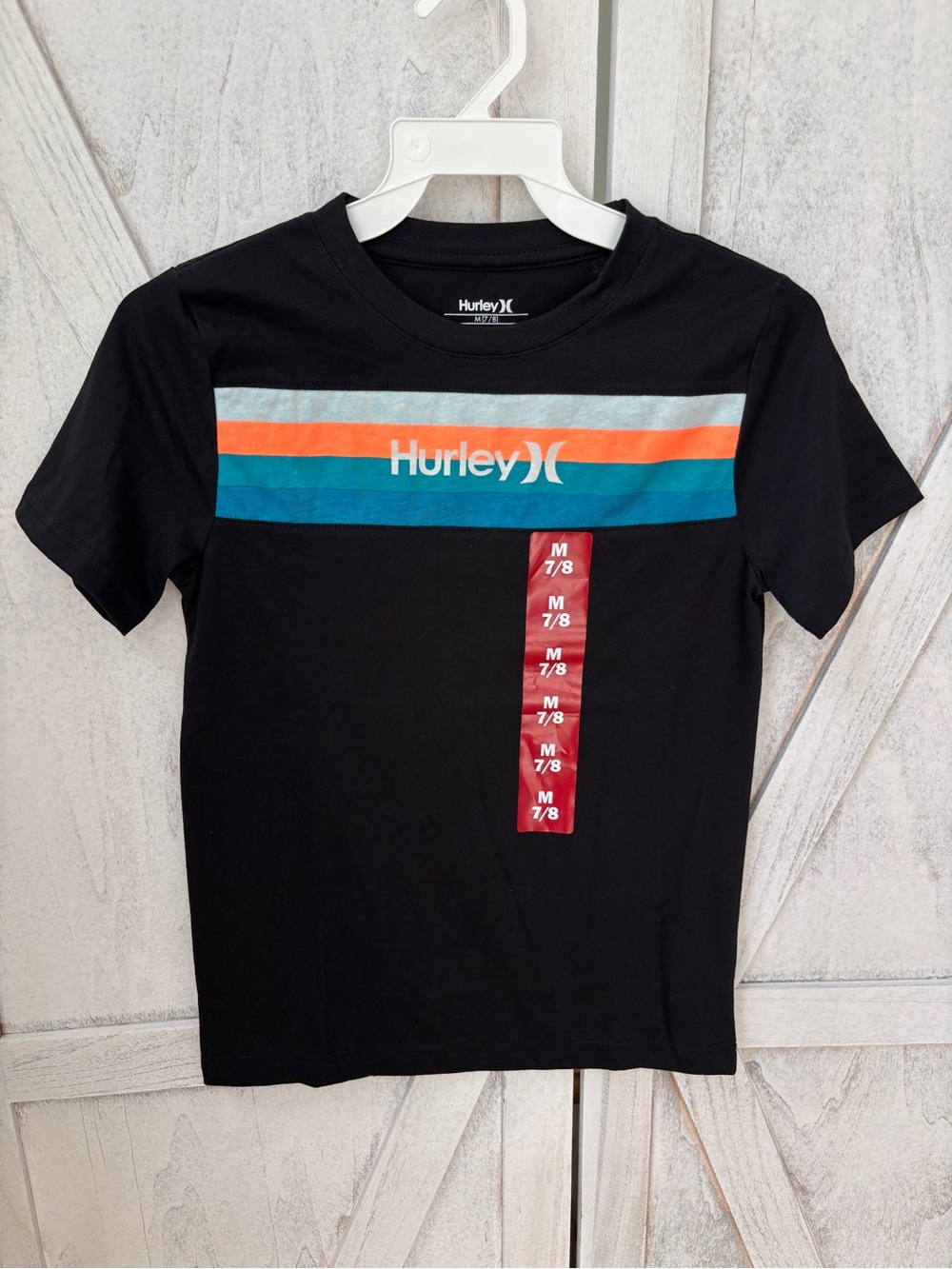 Hurley Short Sleeve Smooth Jersey Knit Graphic Print Tee Boys Medium 7/8 NWT